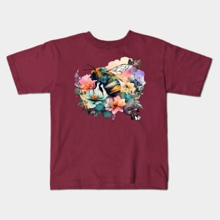 Floral Bee Watercolor 3.0 Kids T-Shirt